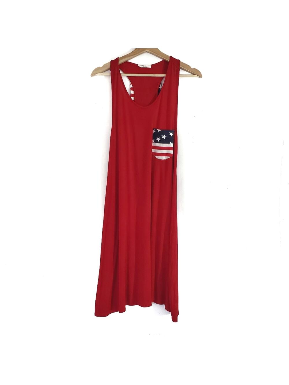 First Look | Patriotic USA Red White Blue Back Bow Racerback Tank Dress